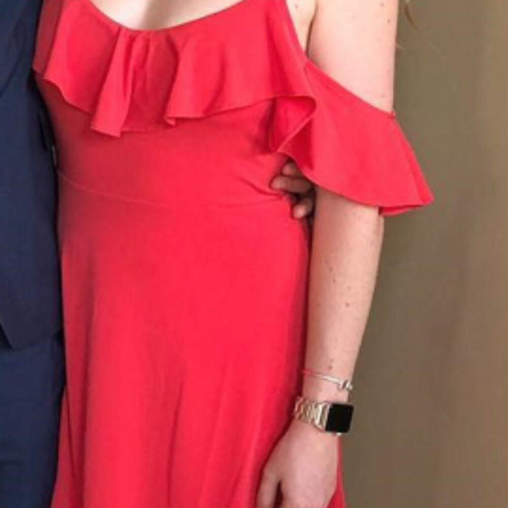 Express Coral Tank Off The Shoulder Dress